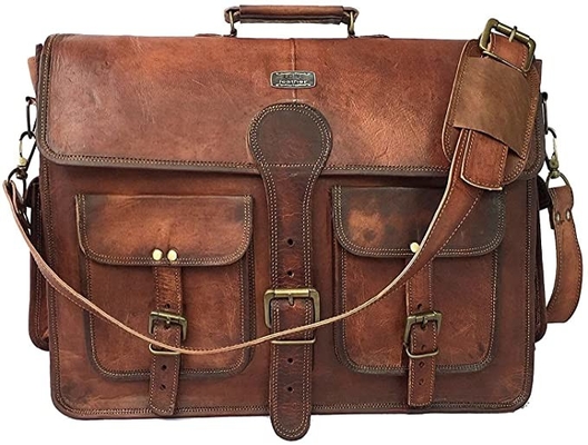 400g cartera de cuero hecha a mano de Bag For Laptop del mensajero del vintage de 14 pulgadas