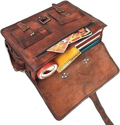 400g cartera de cuero hecha a mano de Bag For Laptop del mensajero del vintage de 14 pulgadas