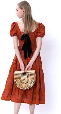 Bolso de bambú para mujer Tote Bags acolchado hecho a mano del OEM