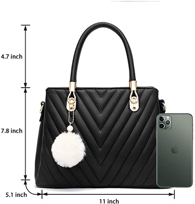 Taleguilla de lujo para mujer de la manija del top del bolso de la PU de la moda de cuero