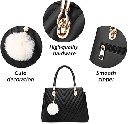 Taleguilla de lujo para mujer de la manija del top del bolso de la PU de la moda de cuero